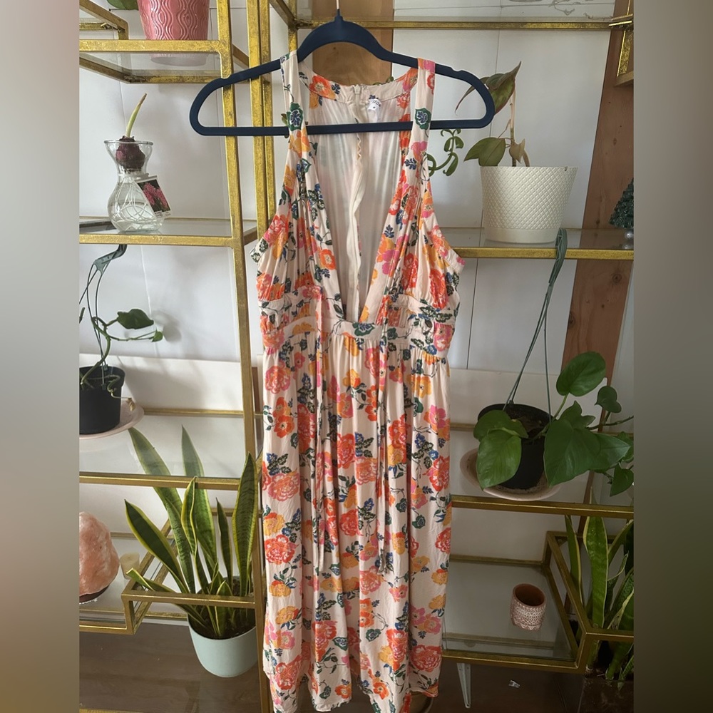 Flower pattern short dress M